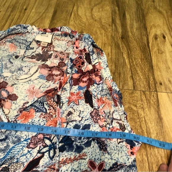 Knox Rose Womens Light Blue Shirt Size XL Sleeveless Tank Floral Front Tie - Picture 6 of 9